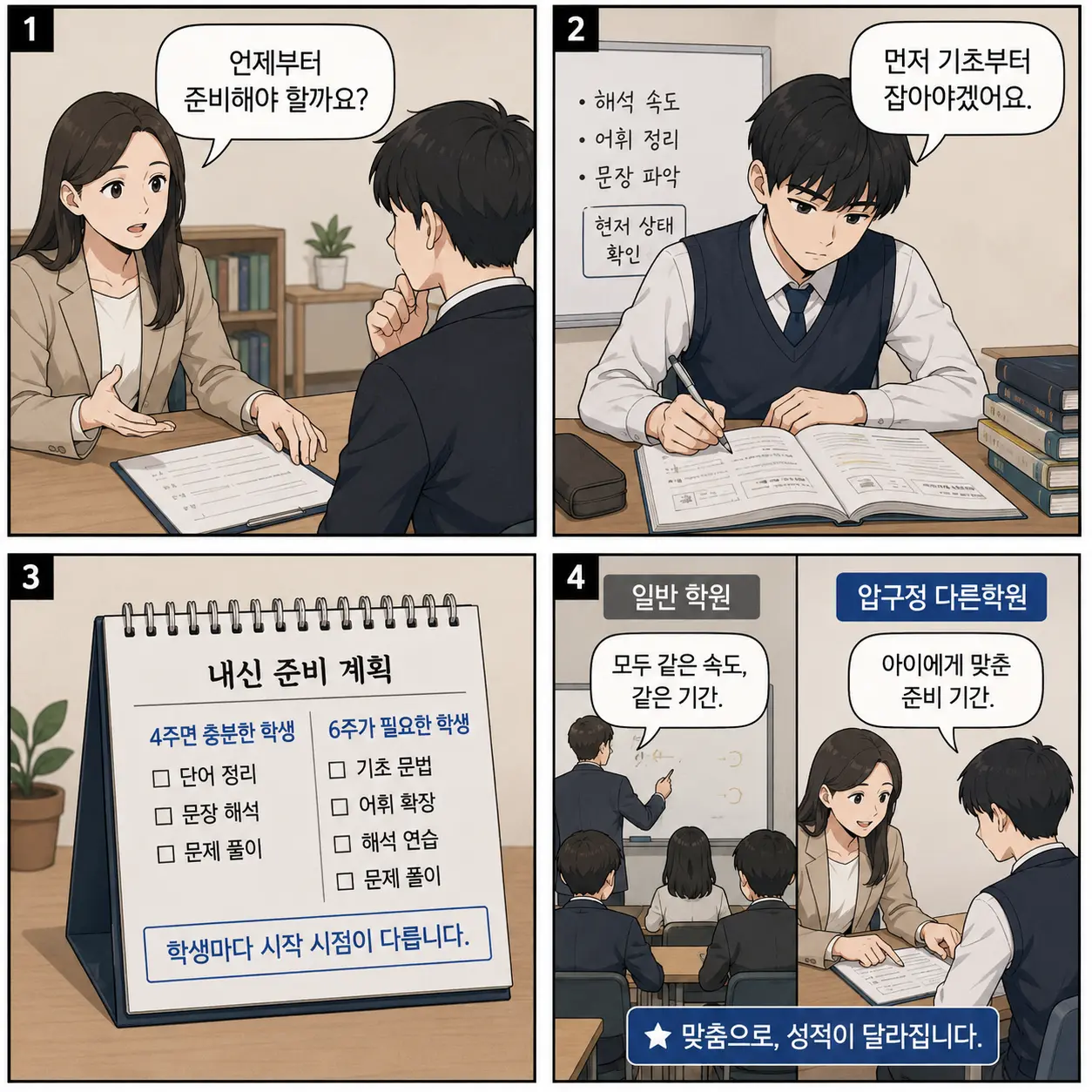 압구정중 영어 서답형 대비와 소수정예 학습