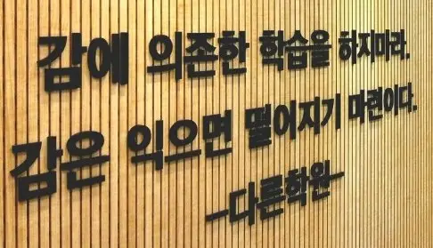 감에 의존한 학습을 하지마라 문구